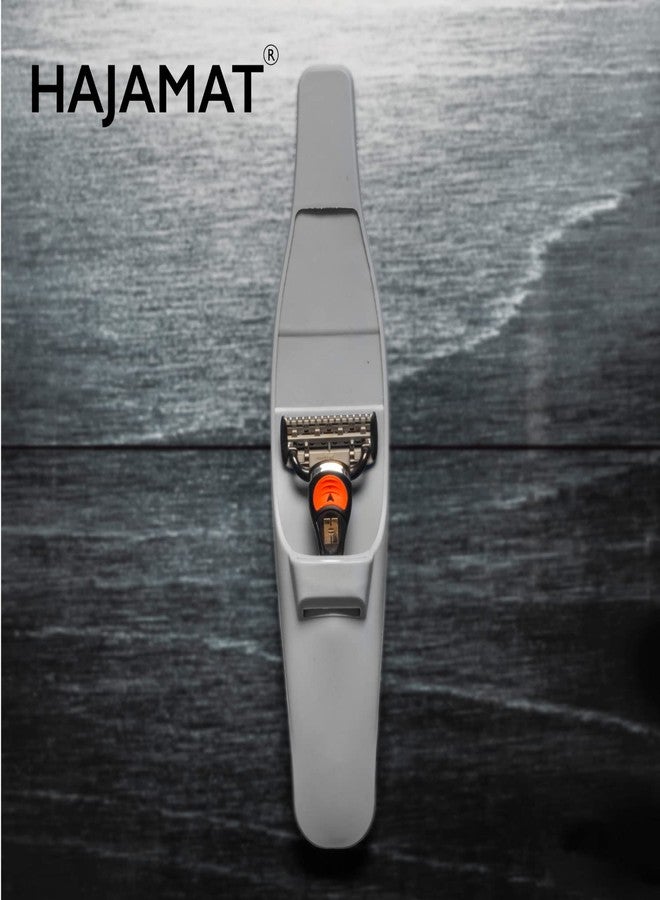 Hajamat Shaving Razor Cover for Travel and Storage |Premium Shaving Razor case for Men | Travel Friendly Pouch/Sleeve/Holder suitable for Gillette Razors | Travel Accessories | Steel Gray - Image 5